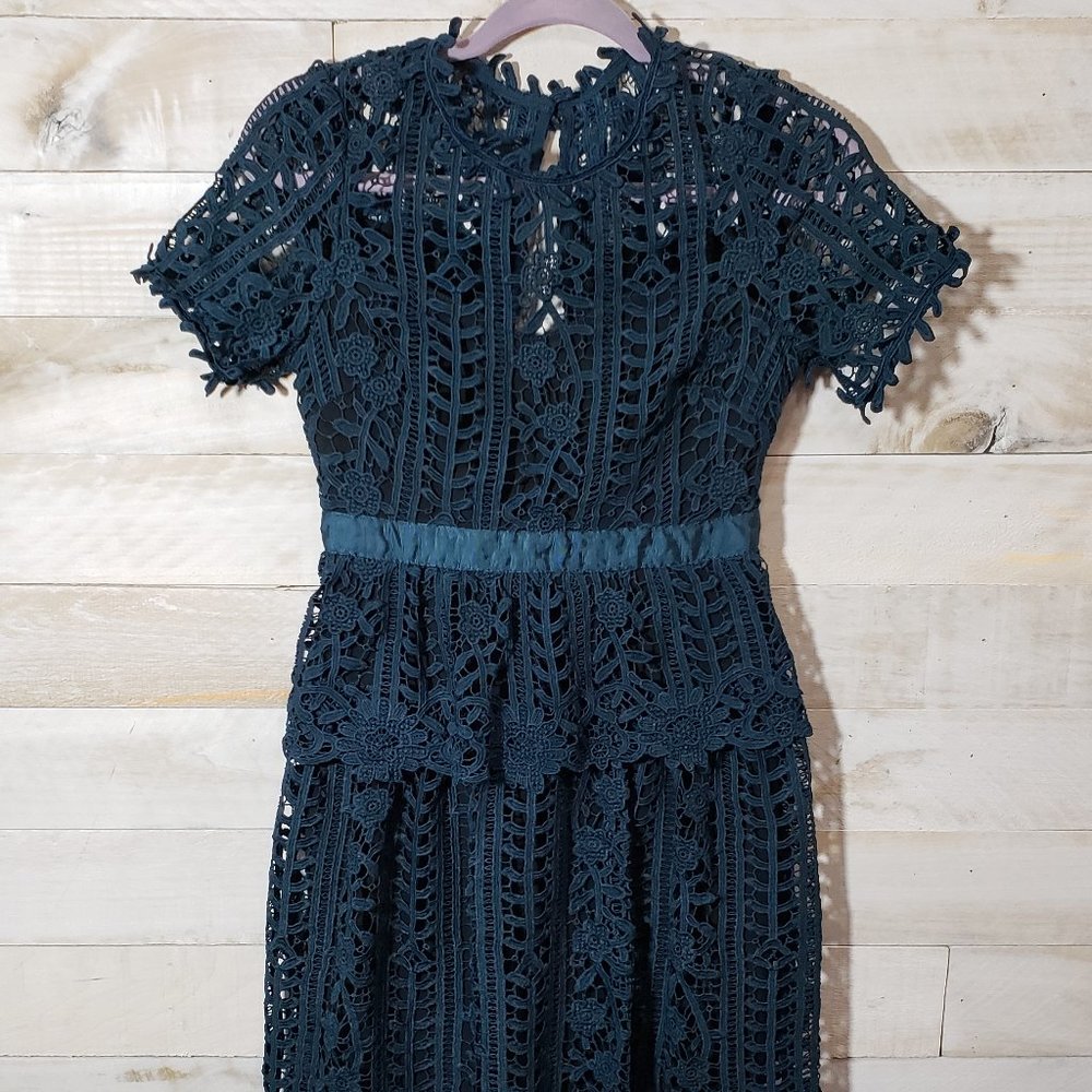 Dark Teal Lace Dress - L'atiste by Amy